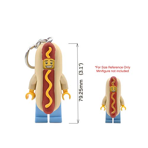 LEGO Iconic Hot Dog Man Llavero Linterna LED Juguetes de regalo para niños - Figura de 76 mm de altura (KE119H) - 2 pilas CR2025 incluidas