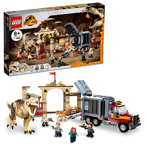 LEGO Jurassic World T. rex & Atrociraptor Dinosaur Breakout 76948 Juego de juguetes de construcción para niños de 8 años en adelante (461 piezas)
