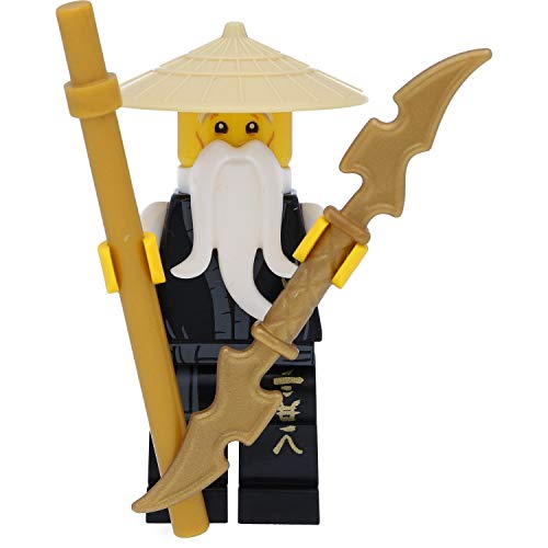 LEGO Ninjago - Figura de Sensei Wu en túnica negra con armas (Legacy)