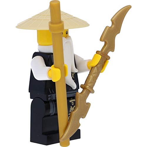 LEGO Ninjago - Figura de Sensei Wu en túnica negra con armas (Legacy)