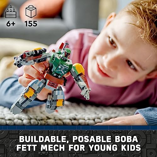 LEGO Star Wars Boba Fett Mech 75369 - Figura de acción de Star Wars para construir, mecánica posable inspirada en el icónico personaje de Star Wars, idea de relleno de calcetines con escudo