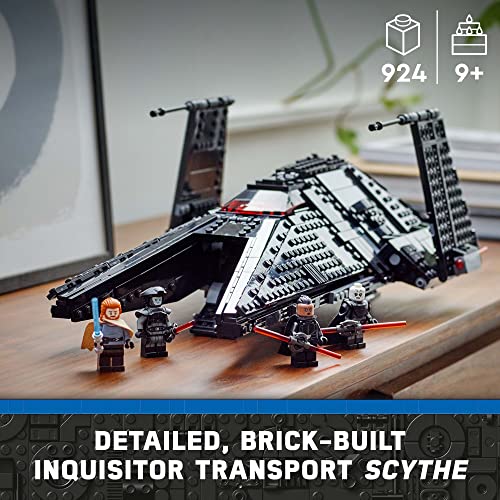 LEGO Star Wars Inquisitor Transport Scythe 75336 - Juego de naves espaciales de juguete para construir, OBI-Wan Kenobi, minifigura Ben Kenobi con sables de luz azules y rojos de doble hoja