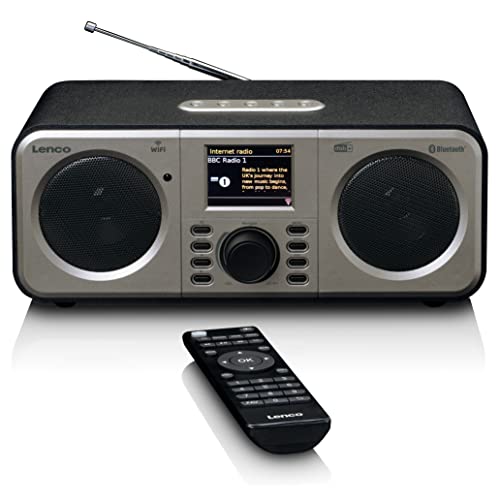 Lenco-DIR-141 Black Radios, MP3 y Reproductores de CD, Multicolor (702424)