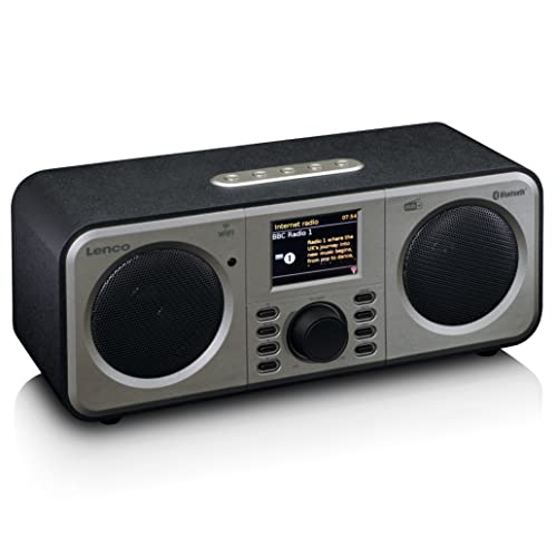Lenco-DIR-141 Black Radios, MP3 y Reproductores de CD, Multicolor (702424)