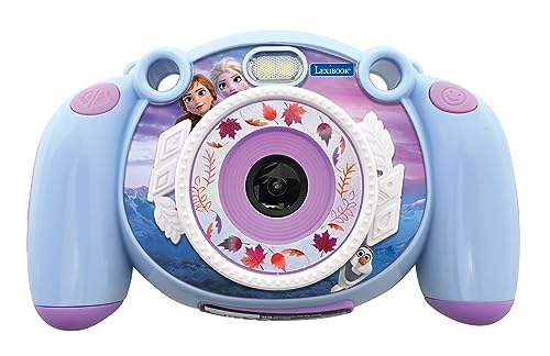 Lexibook Frozen-Cámara Infantil Digital, función Foto y vídeo, Juegos, Color Azul/púrpura