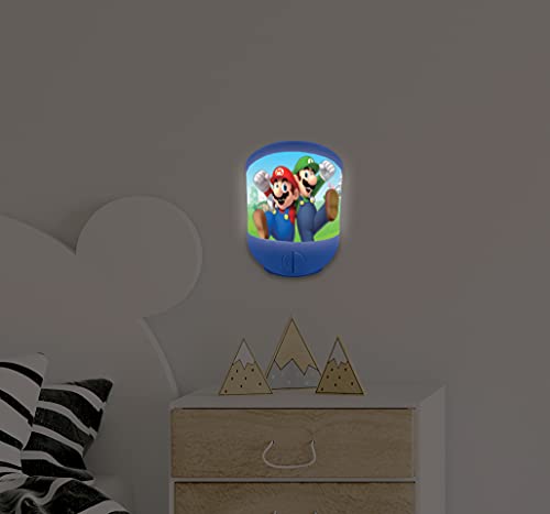 LEXIBOOK Luz nocturna de Nintendo Super Mario para la habitación de los niños, luz suave, funciona con pilas, NLJ20NI