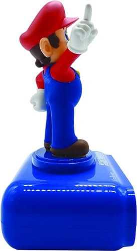 Lexibook Nintendo Super Mario-Reloj Despertador, a partir de 3 años, con Pantalla LCD Digital, quitamiedos niño, Azul/Roja RL800NI