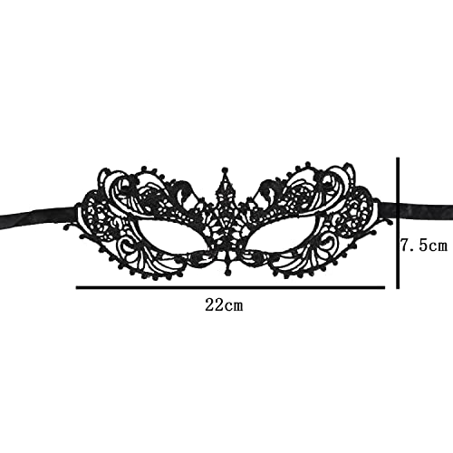 Lezevn 6 piezas de diadema de orejas de gato de encaje de Halloween con máscaras sexys, máscara de murciélago fénix para decoración de fiesta de disfraces de Halloween