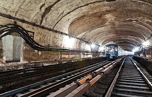 LHJOYSP Juegos puzles 1000 Piezas Metro Urbano vía Tren túnel Durmiente 75x50cm