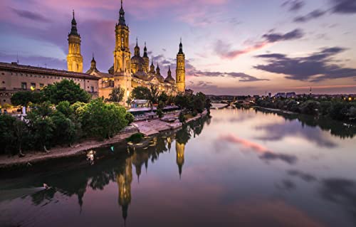 LHJOYSP puzles Puzzle 1000 Piezas Catedral del río de la Ciudad de Zaragoza, España 75x50cm