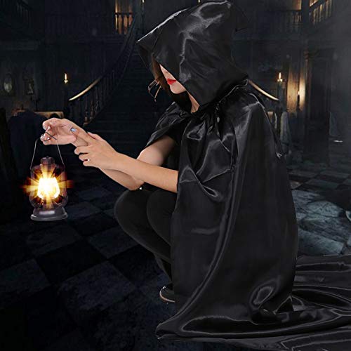 LifeWheel Disfraz de Carnaval de Halloween Grim Reaper Padrino Death Cloak Cosplay Witches Robe