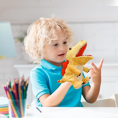 lilizzhoumax Estegosaurio de Peluche Marioneta de Mano, Dinosaurio de Peluche Lindas Muñecas de Relleno de Roedores, Bonitos Juegos de rol, Juguetes interactivos de educación temprana para niños