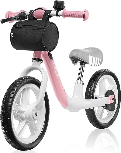 lionelo Arie Bicicleta de Equilibrio para niños de hasta 30 kg Ruedas de 12 Pulgadas Freno de Mano Manillar y sillín Ajustables