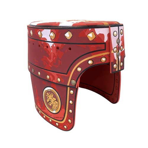 Liontouch - Casco Noble Caballero, Rojo | Juguete Medieval de Simulación en Espuma con Tema de León Dorado | Armadura de Batalla para Disfraces y Vestimenta para Niños y Pequeños