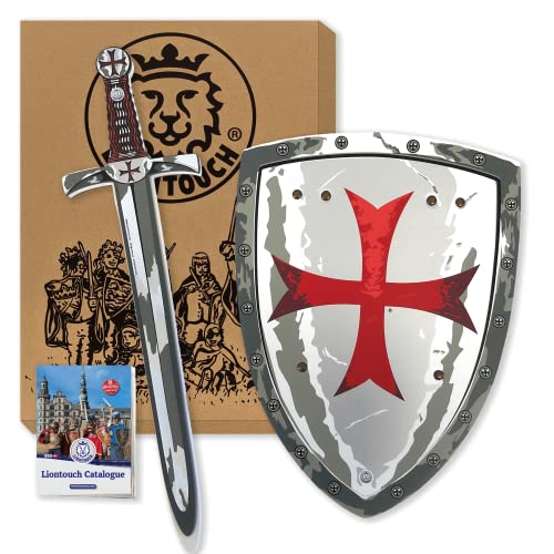 Liontouch - Espada y Escudo del Caballero Cruzado Maltés | Set Medieval para Juego Imaginario con Tema de la Cruz Roja | Armas seguras y Armadura para Disfraces de niños