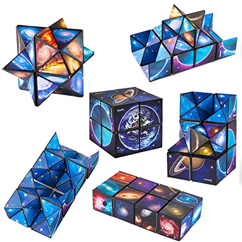 LiRiQi Magic Star Cubo, Cubo mágica Estrella 2 en 1, Cubo Infinito, Juguetes Ciencia Popular Rompecabezas Mágicos para Niños y Adultos, Cubo Creativo de descompresión, Puzzles 3D, Juguetes educativos