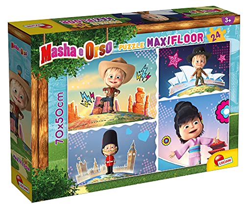Liscianigiochi 86085 - Maxi Puzzle de Masha y el Oso de 24 piezas - Puzle para niños a partir de 3 años
