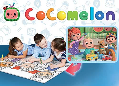 Liscianigiochi- CoComelon - Puzzle Maxi Floor para niños a Partir de 3 años, 24 Piezas, 2 en 1 Doble Cara con Reverso para Colorear, Multicolor (90983)
