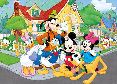 Liscianigiochi Puzzle Maxi Floor para niños de 60 piezas 2 en 1, Doble Cara con reverso para colorear - Disney Mickey Mouse 66728