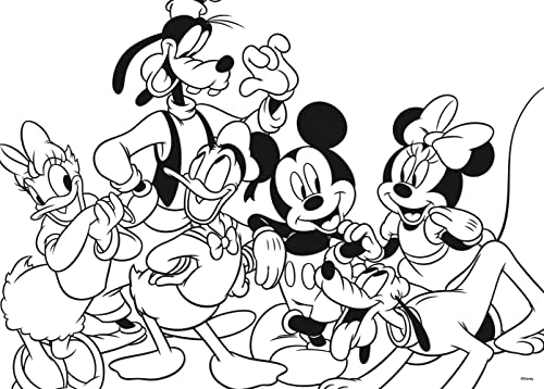 Liscianigiochi Puzzle Maxi Floor para niños de 60 piezas 2 en 1, Doble Cara con reverso para colorear - Disney Mickey Mouse 66728
