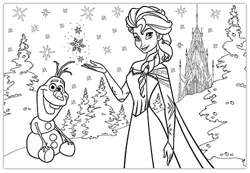 Liscianigiochi Puzzle para niños de 108 piezas 2 en 1, Doble Cara con reverso para colorear - Disney Frozen La Reina de las Nieves 49301