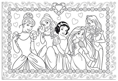 Liscianigiochi Puzzle para niños de 108 piezas 2 en 1, Doble Cara con reverso para colorear - Disney Princesas 47963