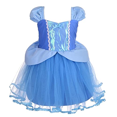 Lito Angels Disfraz de Princesa Cenicienta Vestido Tul para Niñas Pequeñas Talla 2-3 años, Azul
