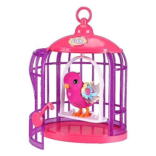 Little Live Pets Lil' Bird + comedero para pájaros con Tiara Twinkles: pájaro Colorido Interactivo con Nuevas alas Luminosas y más de 20 Sonidos de pájaros; Repite lo Que Dices y responde al Tacto