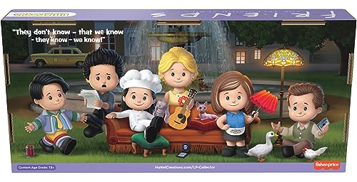 Little People Collector Friends Serie de TV Edición Especial Set de Figuras para Adultos y Fans, 6 Personajes en un Pack de Regalo con Expositor, (Mattel HPH05)