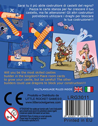 LITTLE ROCKET GAMES Castle Rooms - Juego de cartas de mesa italiano/inglés