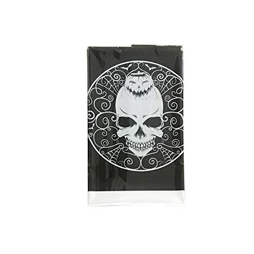 LIWEIKE Suministros De Halloween Plástico Disponible Mantel Calabaza Cráneo del Fiesta De Halloween Mantel De Cine Nacarado (Color : B, Size : 180cm)
