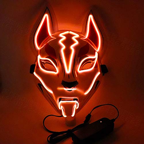 Lixada 10 colores Fox máscara facial completa luces de neón fiesta de Halloween pantalla LED oscuro brillante Cosplay máscara fiesta disfraz máscara