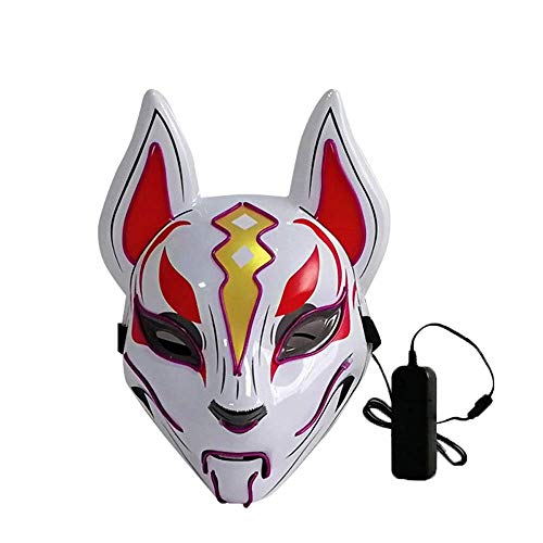 Lixada 10 colores Fox máscara facial completa luces de neón fiesta de Halloween pantalla LED oscuro brillante Cosplay máscara fiesta disfraz máscara