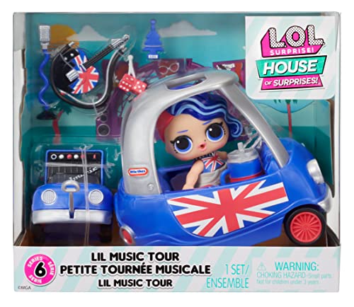 L.O.L. Surprise! LOL Surprise OMG House of Surprises Set de Juego - Lil Music Tour - Incluye la muñeca Cheeky Babe de 7,6 cm con 8 sorpresas - para coleccionar - Edad: 4+ años