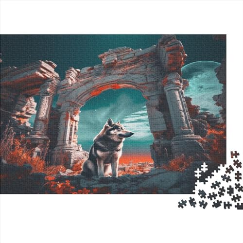Lone Wolf Puzzle 500 Piezas Animal para Adultos Juego De Rompecabezas Educational Game Decoración Cumpleaños Stress Relief 500pcs (52x38cm)
