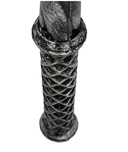 LOOYAR 32 pulgadas PU espuma medieval cruzada martillo de batalla Festival accesorios para caballero guerrero disfraz juego de batalla Halloween Cosplay LARP plata, Negro, Medium