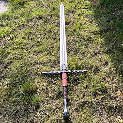 LOOYAR Juguete de espada medieval de poliuretano para caballero, soldado, guerrero, juego de batalla, Halloween, cosplay, LARP, negro