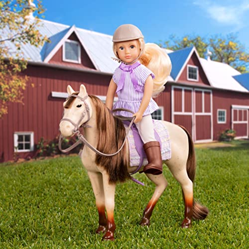 Lori Mini Juguete – Muñeca de 6 Pulgadas American Quarter Horse – Set con Ropa, Caballo y Accesorios – Juego para niños – 3 años + – Marjorie & Maple (Branford Ltd. LO31217Z)