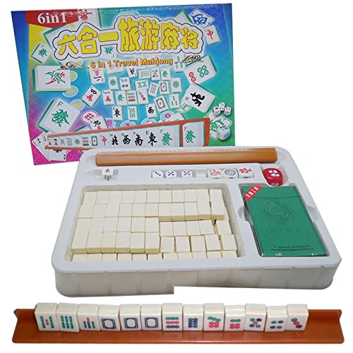 LOVOICE Mahjong portátil - Juegos Mesa Mini Mahjong para el hogar | Mahjong con, Accesorios Viaje para Familiares, Amigos, colegas