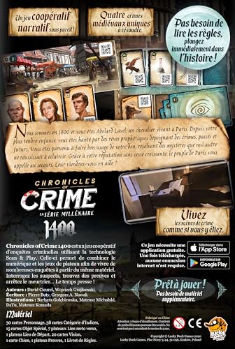 LUCKY DUCK GAMES - Chronicles of Crime: Millenium 1400 | Versión Francesa | Juego De Mesa | A partir de 12 Años | 1 a 4 Jugadores | 60-90 Minutos | Juego Cooperativo