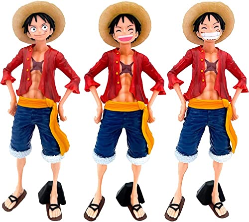 Luffy Figuras, One Piece Anime Acción Figura, Anime Puppets Figura PVC Juguetes Anime Figura Modelo Mesa Escritorio Decoración para Niños Cumpleaños Regalo, Coleccionables