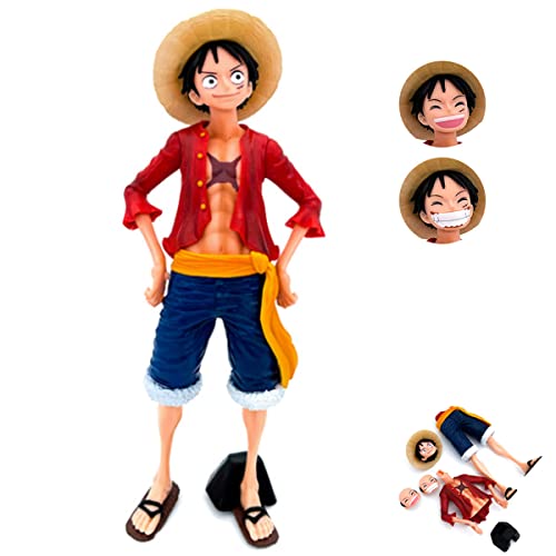 Luffy Figuras, One Piece Anime Acción Figura, Anime Puppets Figura PVC Juguetes Anime Figura Modelo Mesa Escritorio Decoración para Niños Cumpleaños Regalo, Coleccionables