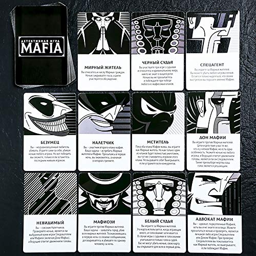 Mafia City Game in Russian Mafia Card Game Set for Adults Company 16 and Up - Mafia Party Game