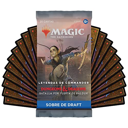 Magic The Gathering Caja de Sobres de Draft de Leyendas de Commander: Batalla por Puerta de Baldur, de 24 Sobres (Versión en Español), D10231050