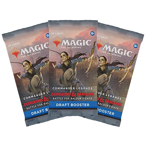 Magic The Gathering Conjunto de 3 Sobres de Draft de Commander Legends: Battle for Baldur’s Gate, Versión en Inglés
