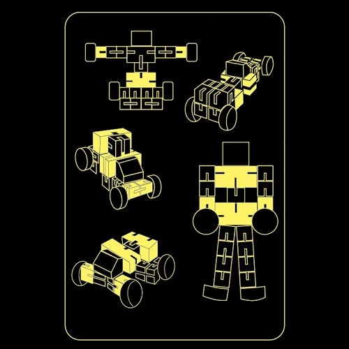 makio Juego de Habilidad de Madera para los más Creativos (Tamaño Pequeño/Viaje). Juego Habilidad Robot Transformer presentado en Caja Regalo.