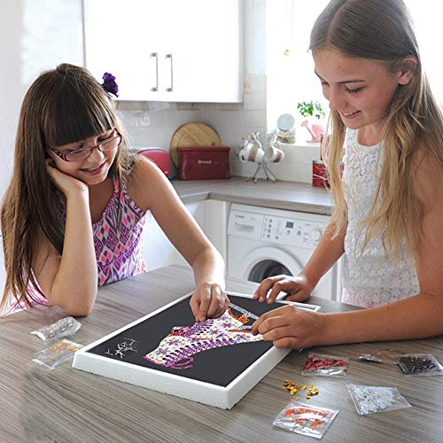 Mammut Spiel & Geschenk 8041931 Sequin Art - Juego de pintura con lentejuelas (marco de poliestireno, plantilla de terciopelo, lentejuelas, lápiz, instrucciones, para niños a partir de 8 años)