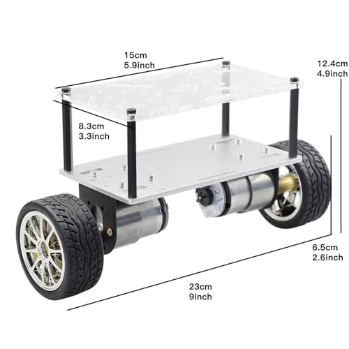 MANGRY Acoplamientos de Placa de Marco de chasis de Coche, Kit de Robot DIY 2wd de Dos Unidades autoequilibrados
