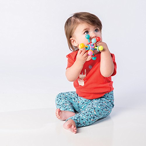 Manhattan Toy Atom Sonajero y mordedor actividad de agarre juguete para bebé, multicolor, 1 unidad (paquete de 1)