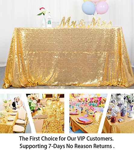 Mantel cuadrado de 127 x 127 cm, color dorado brillante, con lentejuelas, decoración de estrellas pequeñas, falda de mesa con purpurina para mesas redondas